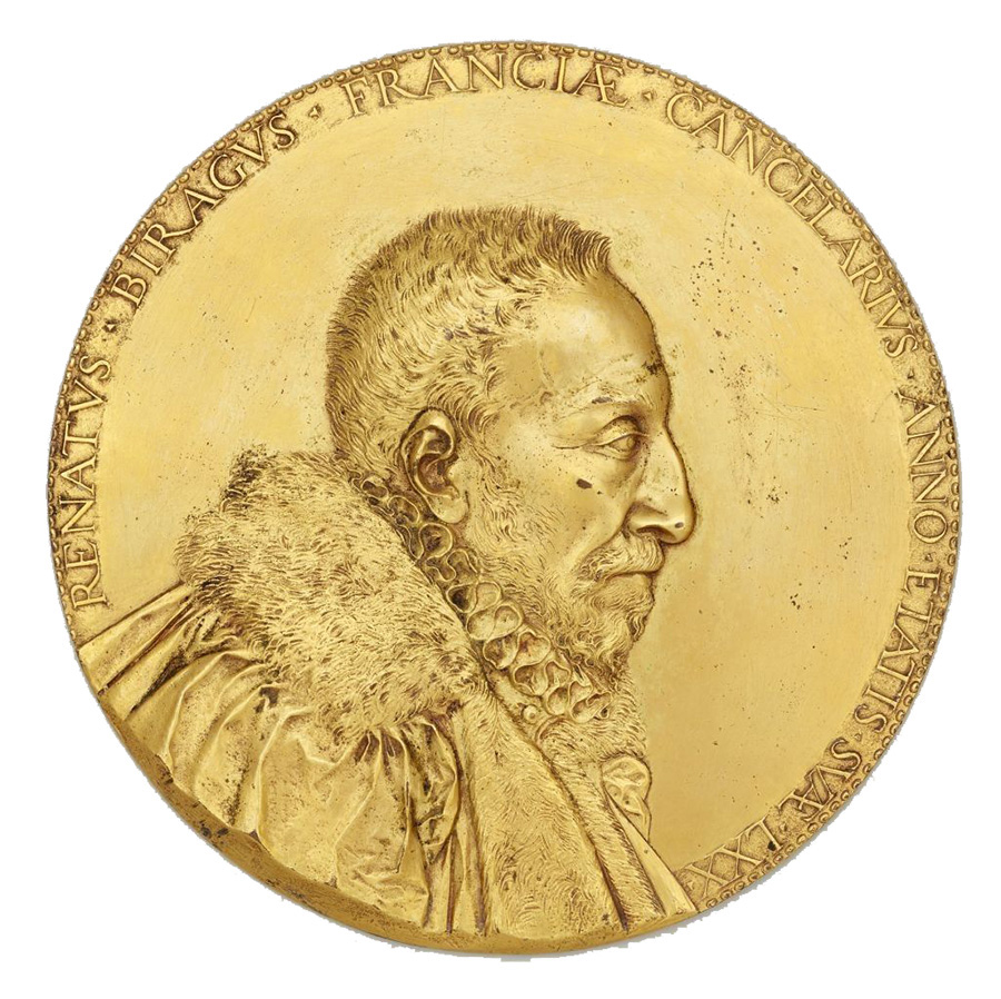 Eindrucksvolle Medaille aus vergoldeter Bronze 
