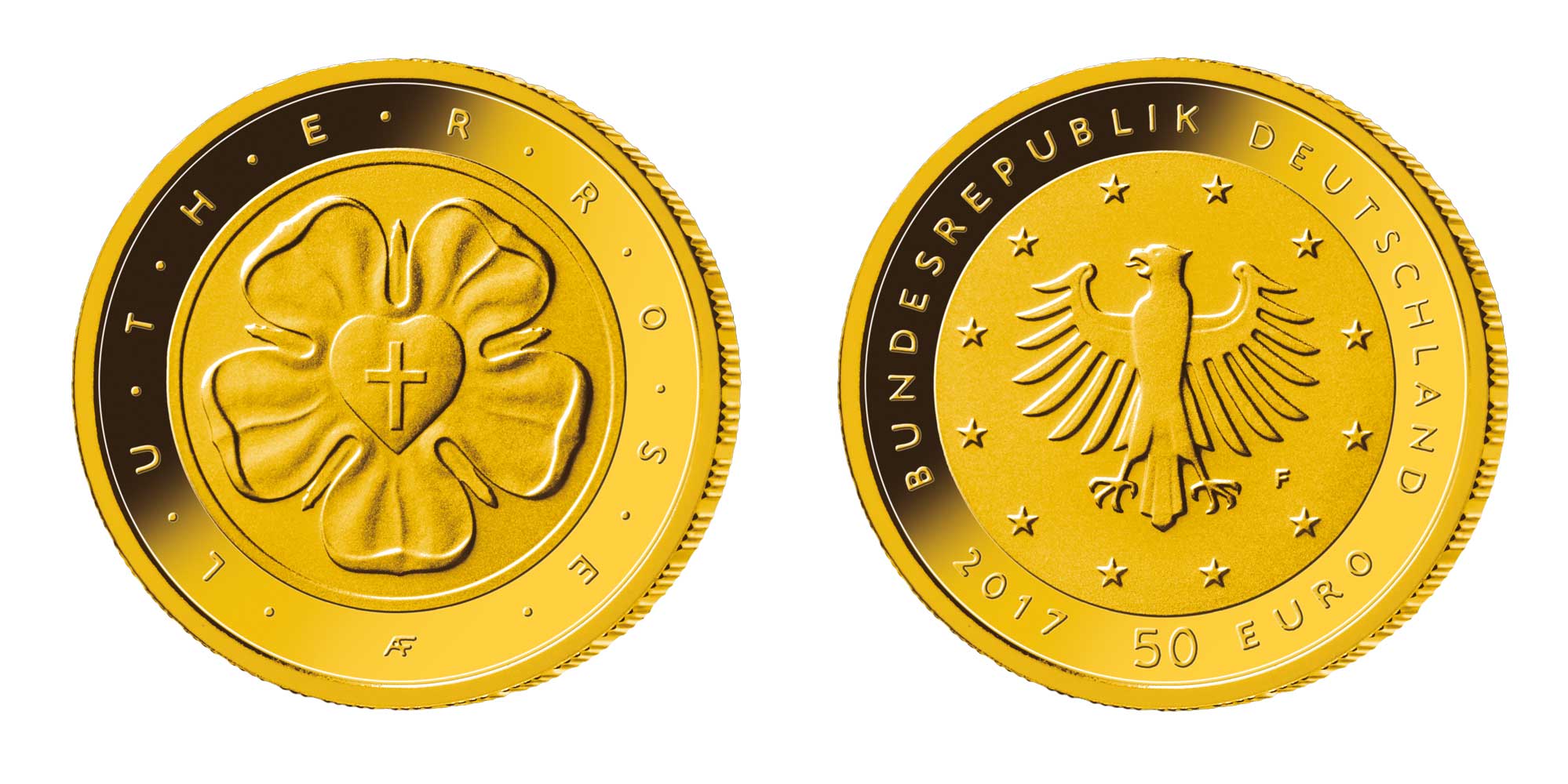 50-Euro-Goldmünze in Deutschland „Lutherrose“ 2017