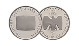 Bild- und Wertseite Münze 10-Euro-Sammlermünze "50 Jahre Deutsches Fernsehen"