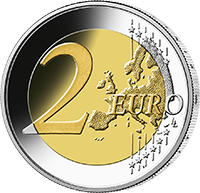 Wertseite einer 2-Euro-Münze