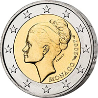 Bildseite der 2-Euro-Münze 25. Todestag Fürstin Gracia Patricia von 2007