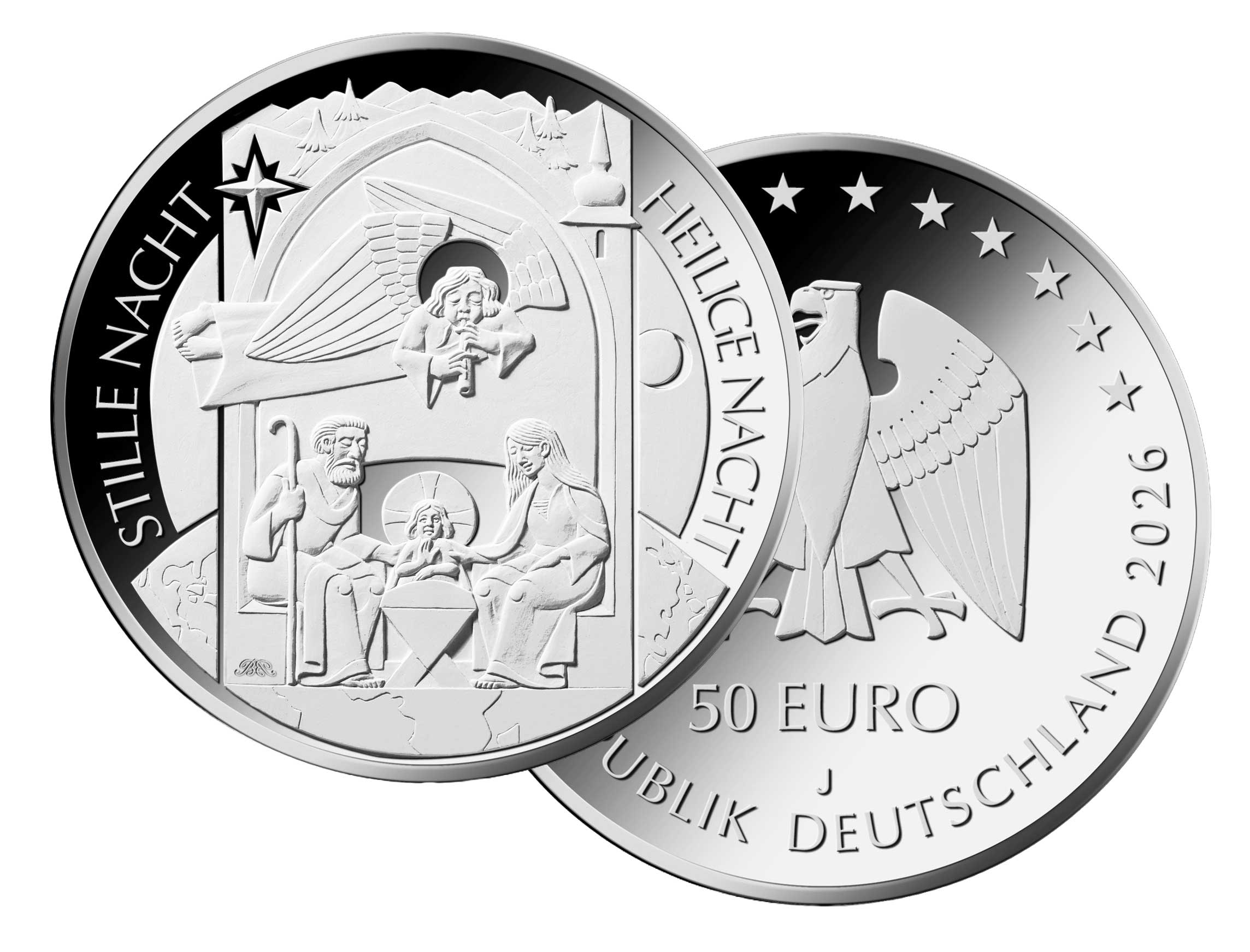 50-Euro-Silbermünze „Stille Nacht, Heilige Nacht“ 2026