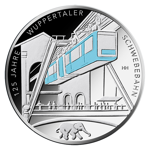 35-Euro-Silbermünze "125 Jahre Wuppertaler Schwebebahn"