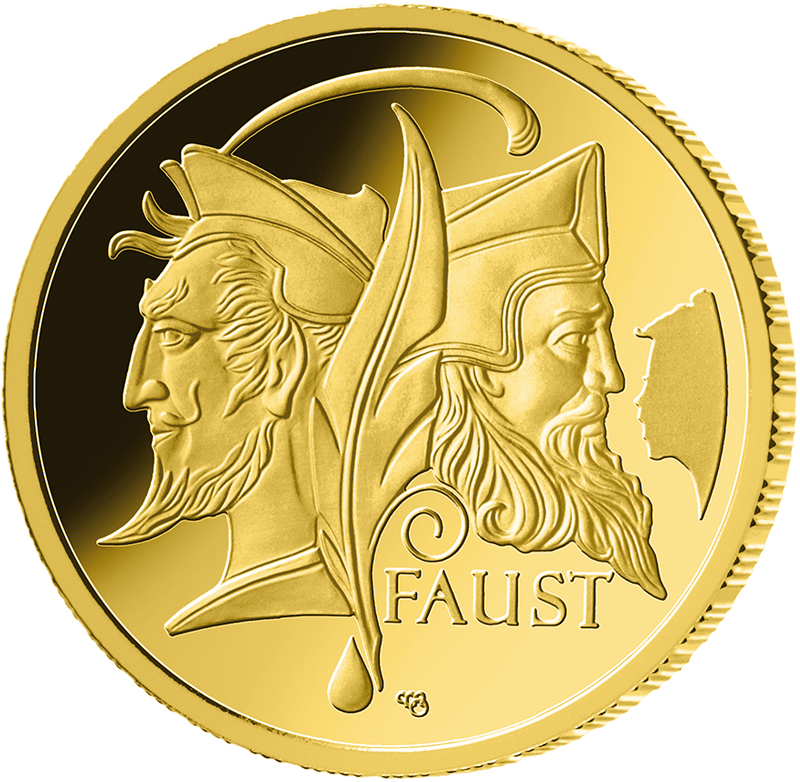 100-Euro-Goldmünze 2023 "Meisterwerke der Deutschen Literatur - Faust"                               