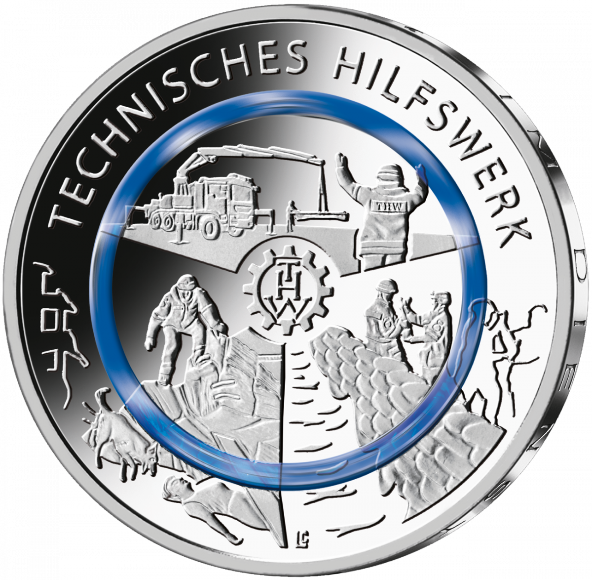 10-Euro-Polymerring-Sammlermünze 2025 "Technisches Hilfswerk"                                        