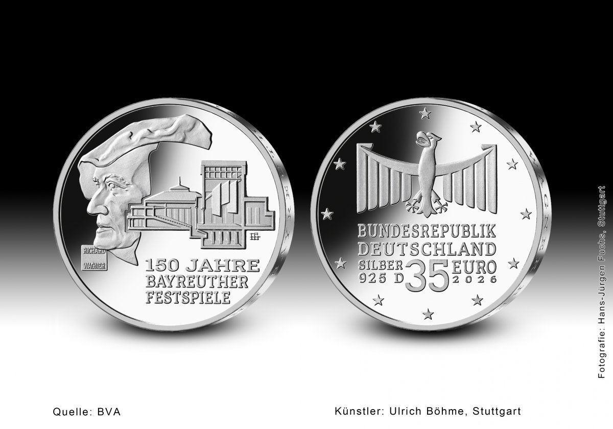 Download 35-Euro-Silbermünze 2026 "150 Jahre Richard-Wagner-Festspiele Bayreuth" 