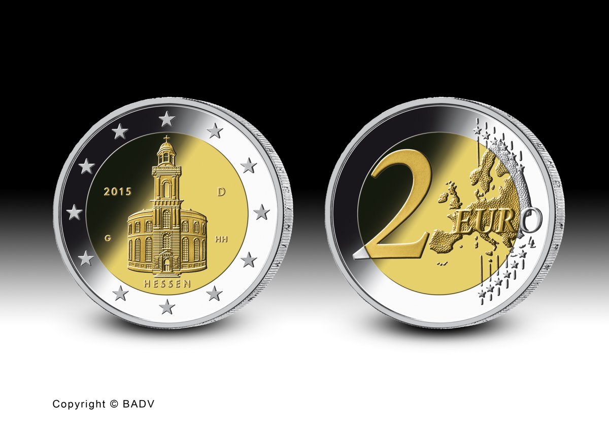 Download 2-Euro-Gedenkmünze 2015 "Bundesländer" - Hessen -Paulskirche 