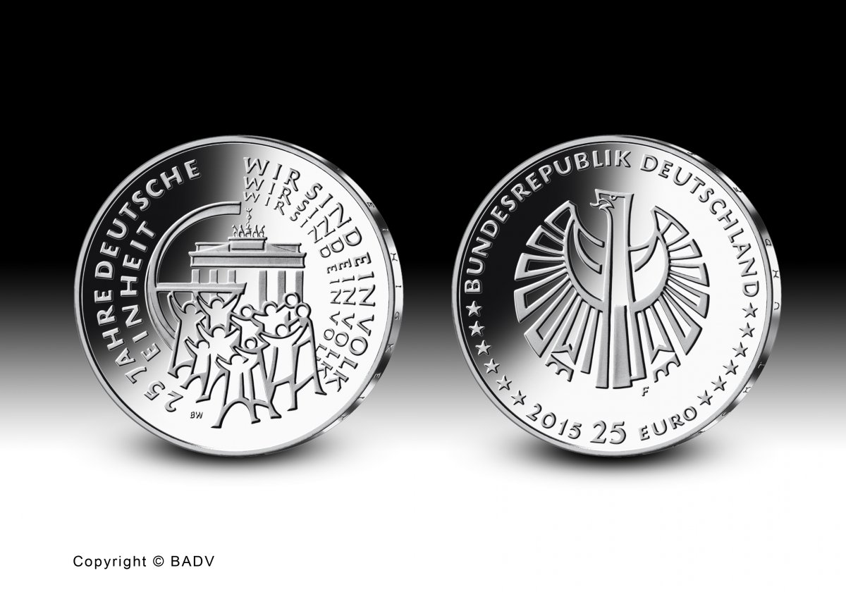 Download 25-Euro-Sammlermünze "25 Jahre Deutsche Einheit" 2015 