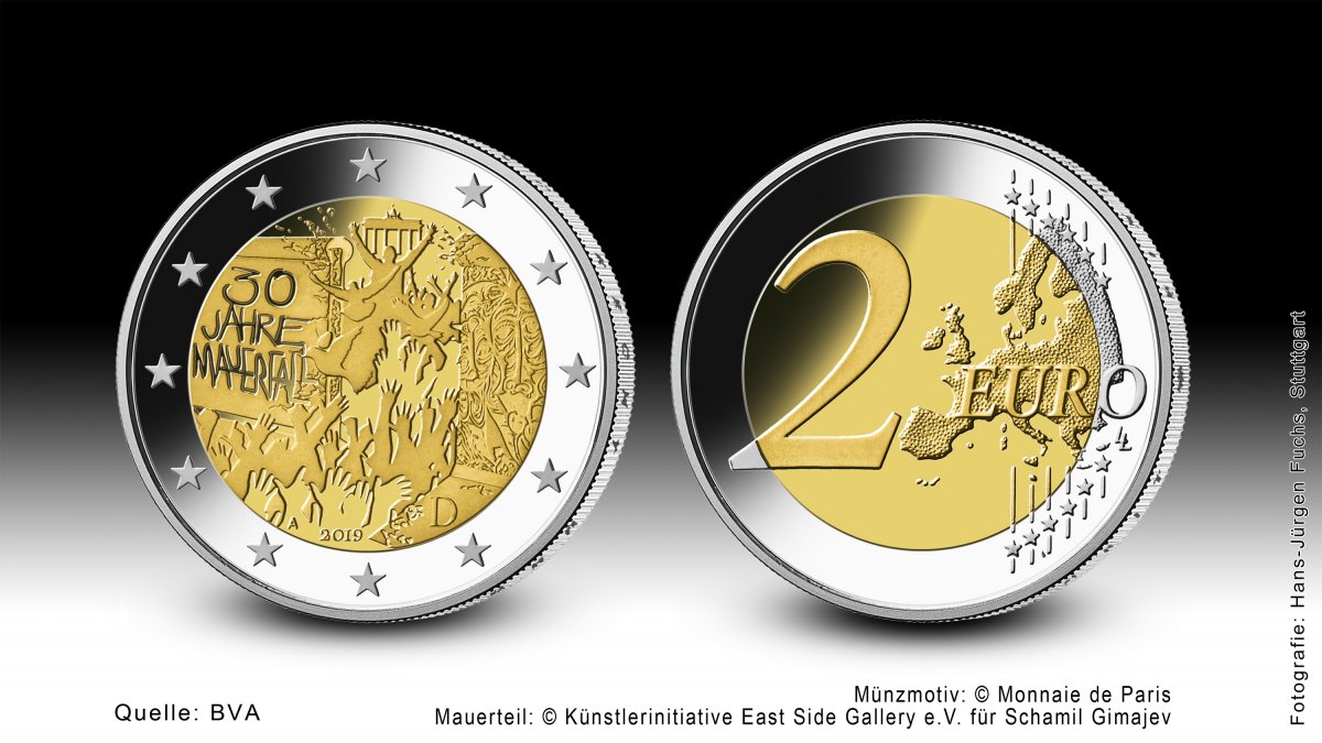 Download 2-Euro-Gedenkmünze 2019 "30 Jahre Mauerfall" 