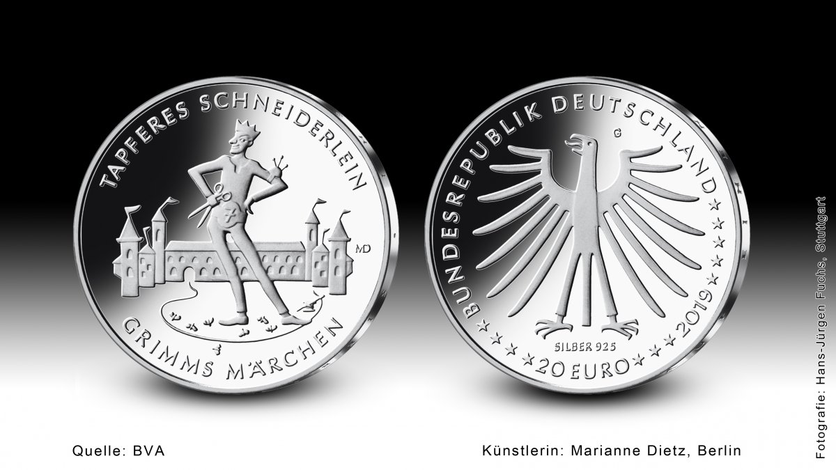 Download 20-Euro-Sammlermünze 2019 "Tapferes Schneiderlein" 