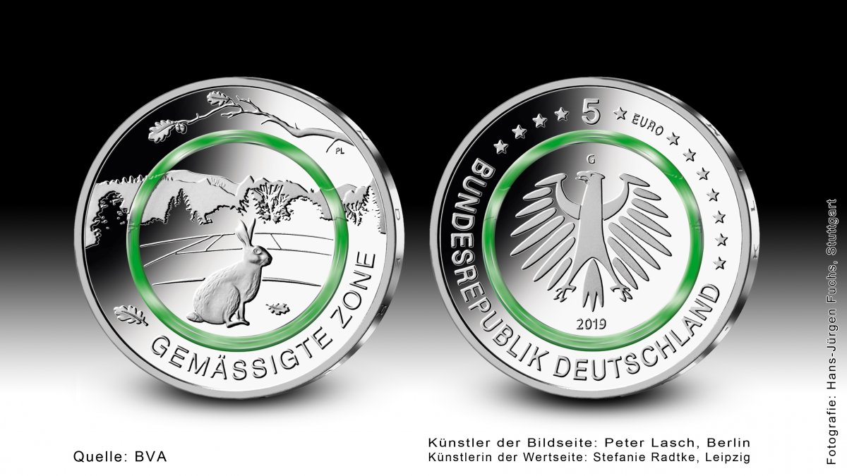 Download 5-Euro-Sammlermünze 2019 "Gemäßigte Zone" 