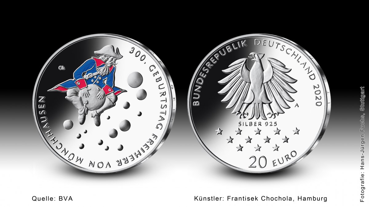 Download 20-Euro-Sammlermünze 2020 "300. Geburtstag Freiherr von Münchhausen" 