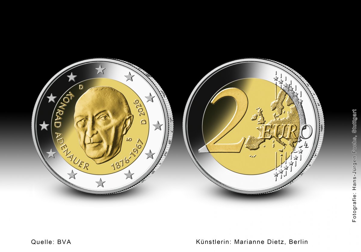 Download-2-Euro-Gedenkmünze 2026 "Konrad Adenauer" 
