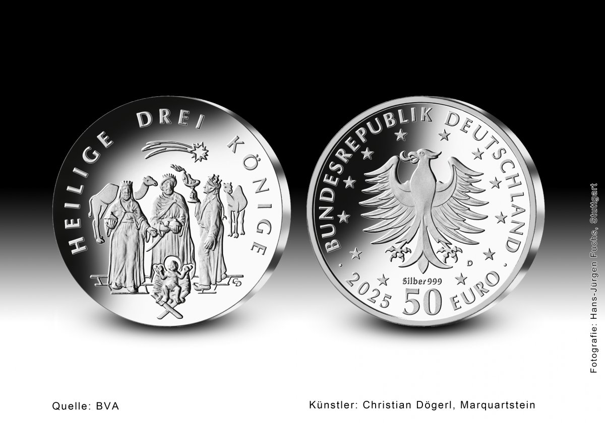 Download 50-Euro-Sammlermünze 2026 "Heilige Drei Könige" 