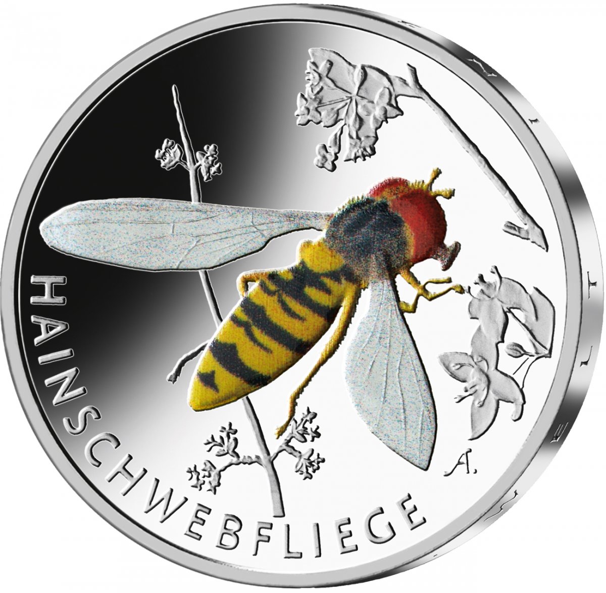 5-Euro-Farbdruckmünze 2024 "Hainschwebfliege"                                                        
