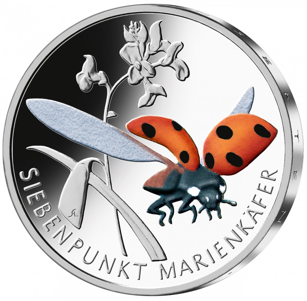 5-Euro-Farbdruckmünze 2023 "Siebenpunkt Marienkäfer"                                                 