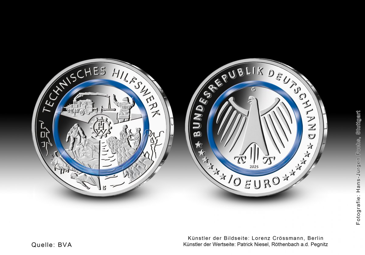 Download 10-Euro-Sammlermünze 2025 "THW" 