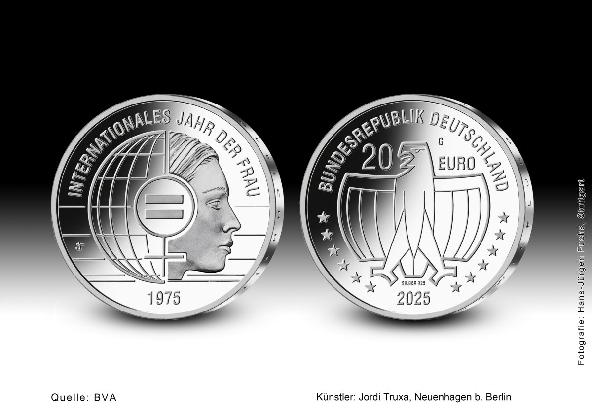 Download 20-Euro-Sammlermünze 2025 "50 Jahre Internationales Jahr der Frau" 