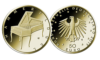 50-Euro-Goldmünze 2019 "Musikinstrumente - Hammerflügel"                                             