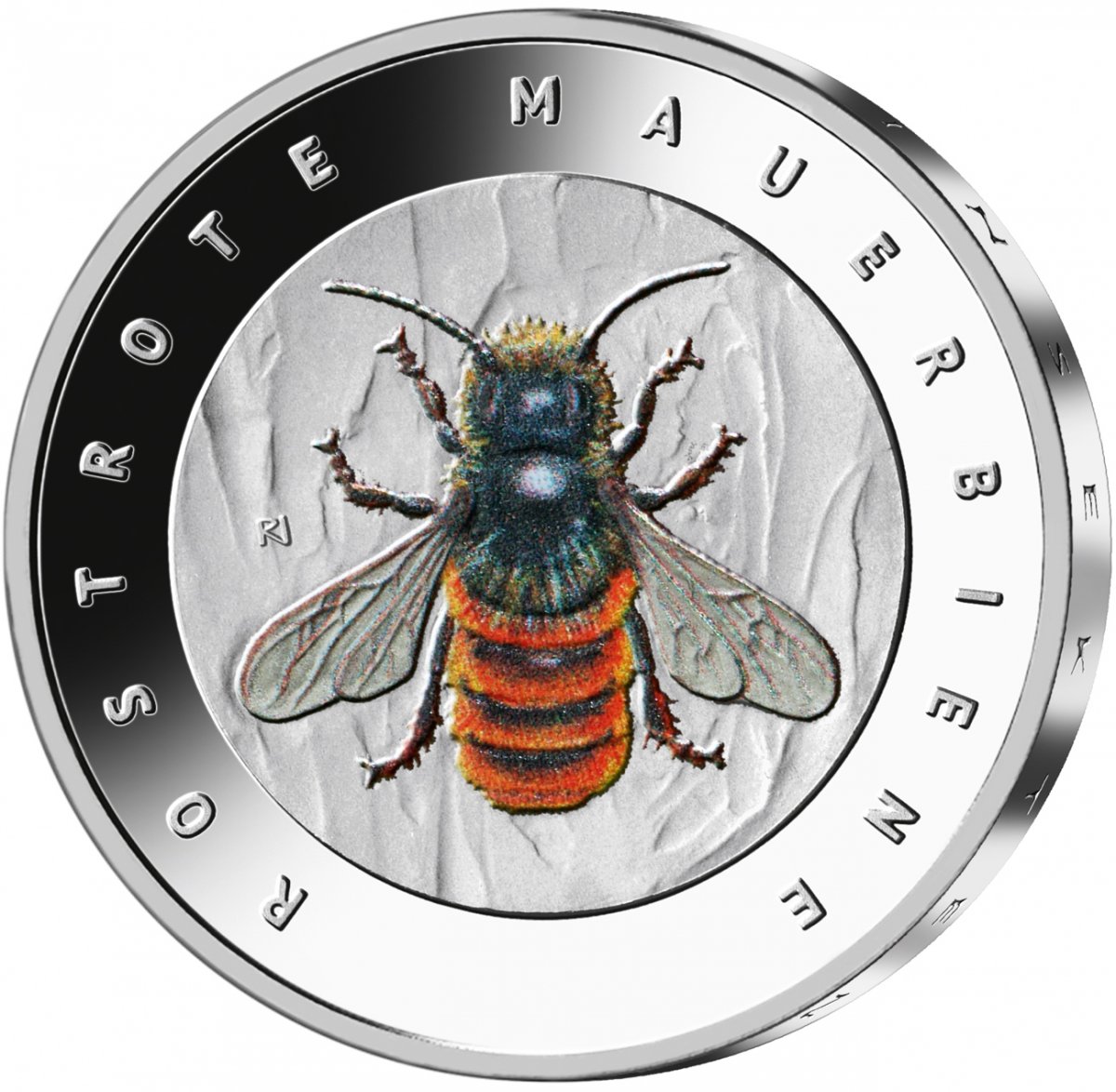 5-Euro-Farbdruckmünze 2023 "Rostrote Mauerbiene"                                                     