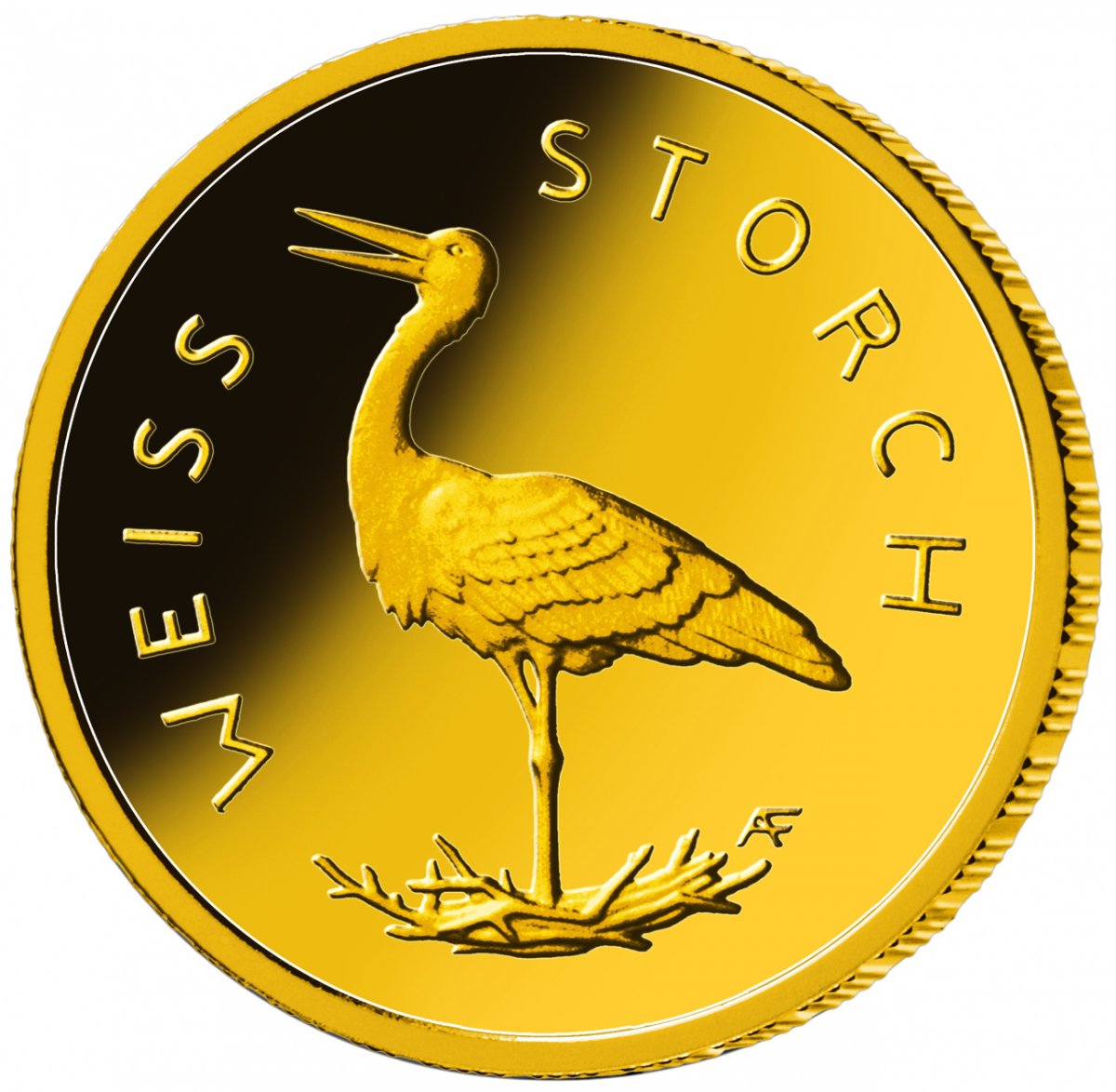 20-Euro-Goldmünze 2020 "Heimische Vögel - Weißstorch"                                                