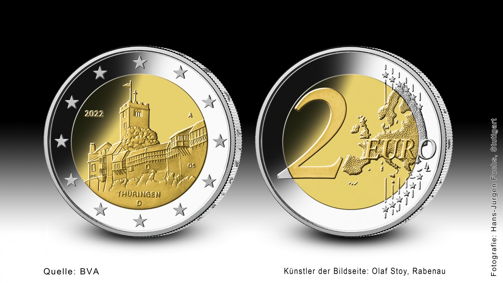 Download 2-Euro-Gedenkmünze 2022 "Bundesländer - Thüringen - Wartburg Eisenach" 