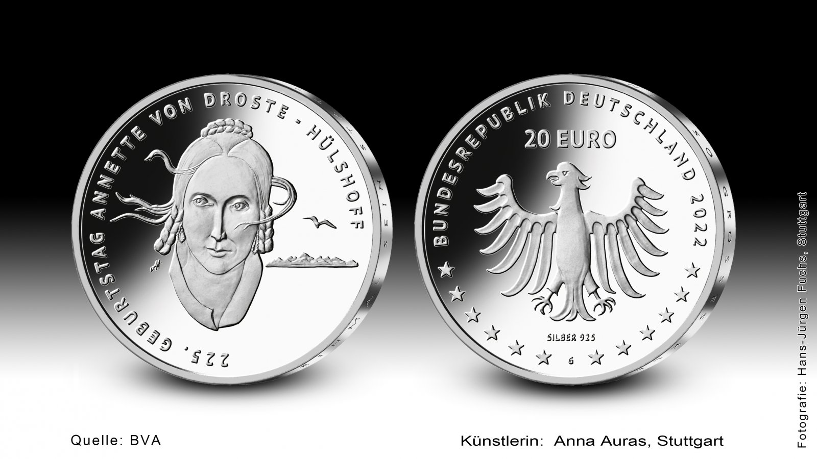 Download 20-Euro-Sammlermünze 2022 "225. Geburtstag Annette von Droste-Hülshoff" 