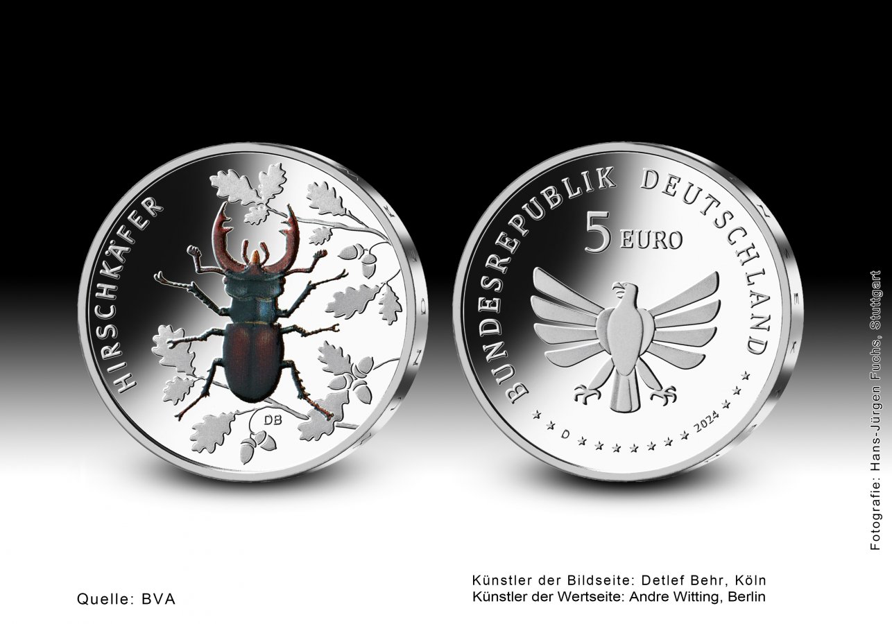 Download 5-Euro-Sammlermünze 2024 "Hirschkäfer" 
